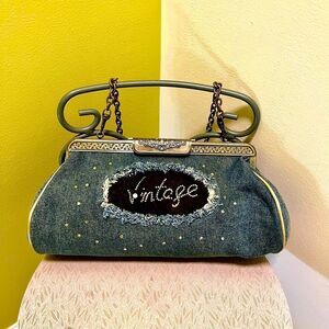 Denim Embellished Purse